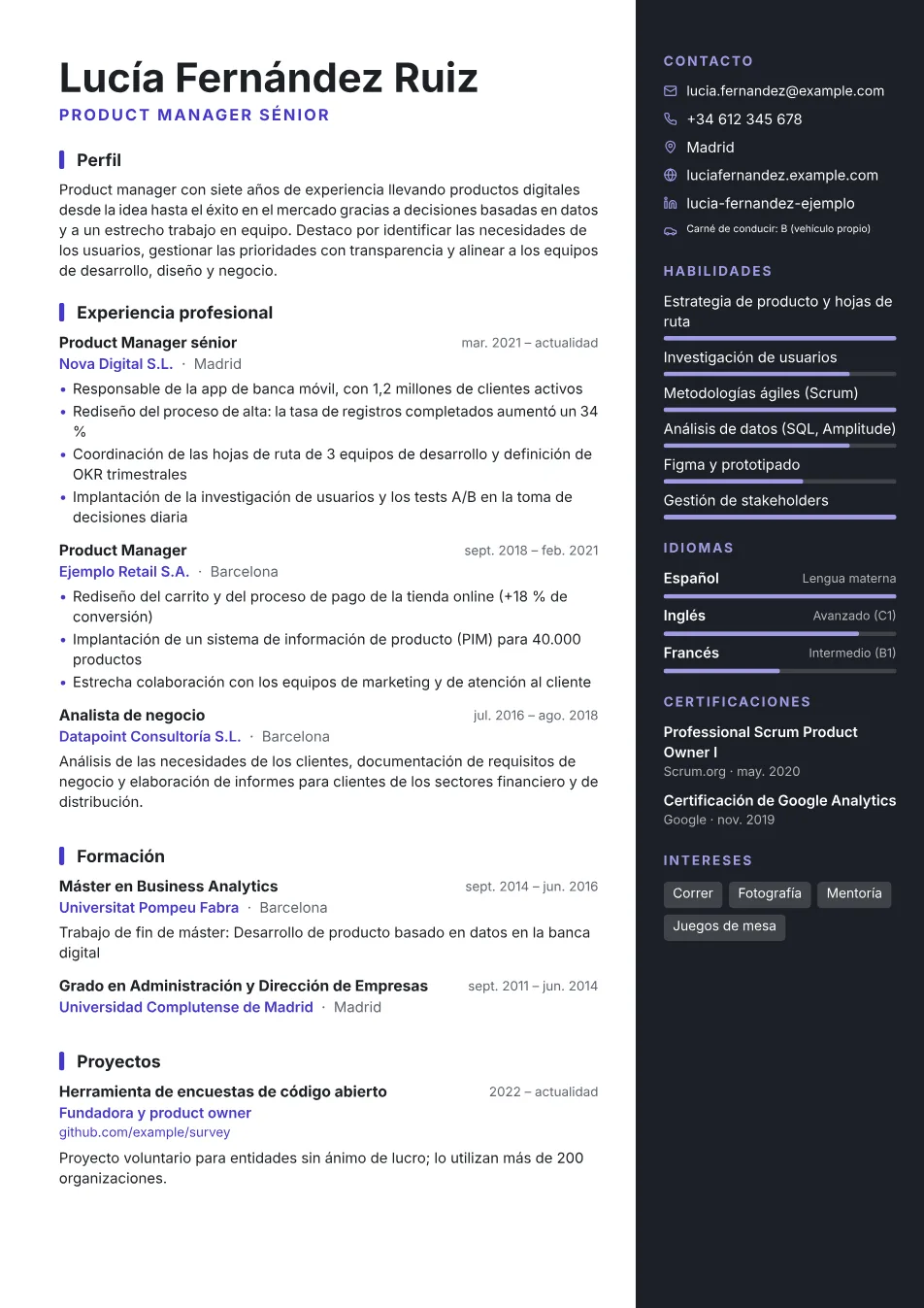 Plantilla Contraste